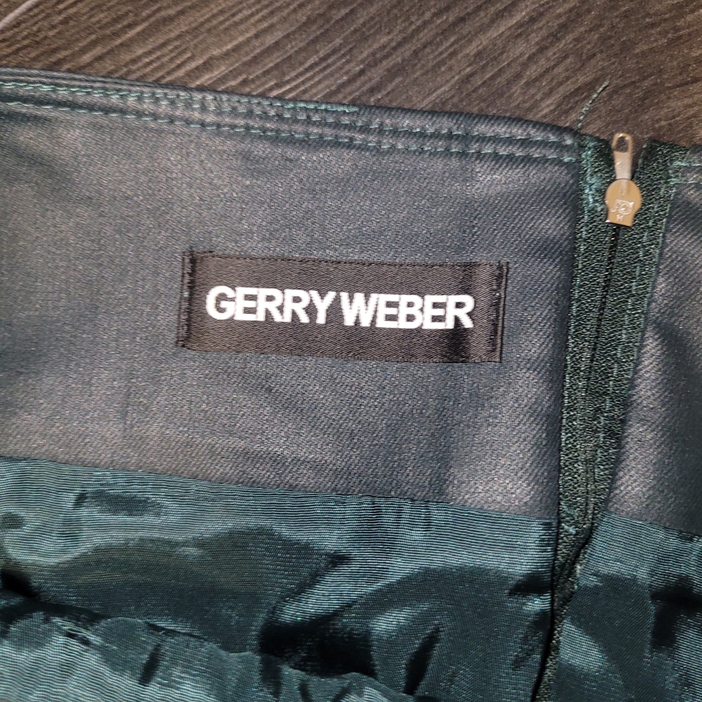 Gerry Weber Hunter Green Coated Skirt High Waist Midi Size 14 - Picture 6 of 7